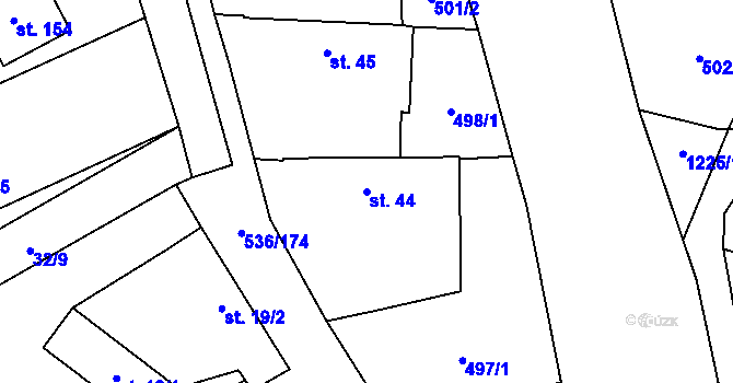 Parcela st. 44 v KÚ Vlkov nad Lužnicí, Katastrální mapa