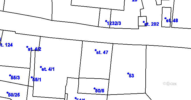 Parcela st. 47 v KÚ Vlkov nad Lužnicí, Katastrální mapa