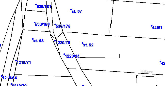 Parcela st. 52 v KÚ Vlkov nad Lužnicí, Katastrální mapa