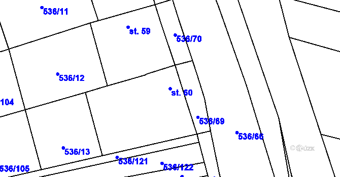 Parcela st. 60 v KÚ Vlkov nad Lužnicí, Katastrální mapa