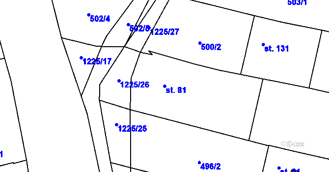 Parcela st. 81 v KÚ Vlkov nad Lužnicí, Katastrální mapa
