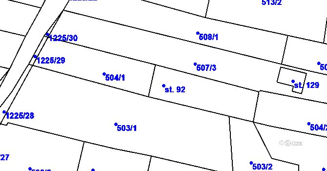Parcela st. 92 v KÚ Vlkov nad Lužnicí, Katastrální mapa