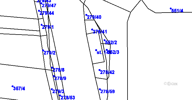 Parcela st. 140 v KÚ Vlkov nad Lužnicí, Katastrální mapa