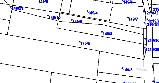 Parcela st. 175/5 v KÚ Vlkov nad Lužnicí, Katastrální mapa