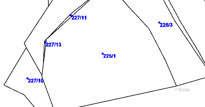 Parcela st. 225/1 v KÚ Vlkov nad Lužnicí, Katastrální mapa