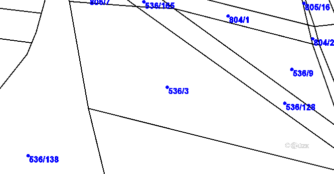 Parcela st. 536/3 v KÚ Vlkov nad Lužnicí, Katastrální mapa
