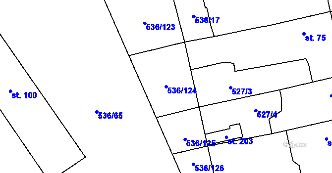 Parcela st. 536/124 v KÚ Vlkov nad Lužnicí, Katastrální mapa