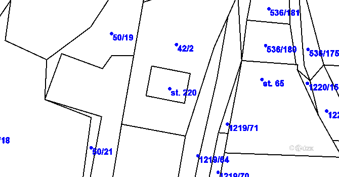 Parcela st. 220 v KÚ Vlkov nad Lužnicí, Katastrální mapa