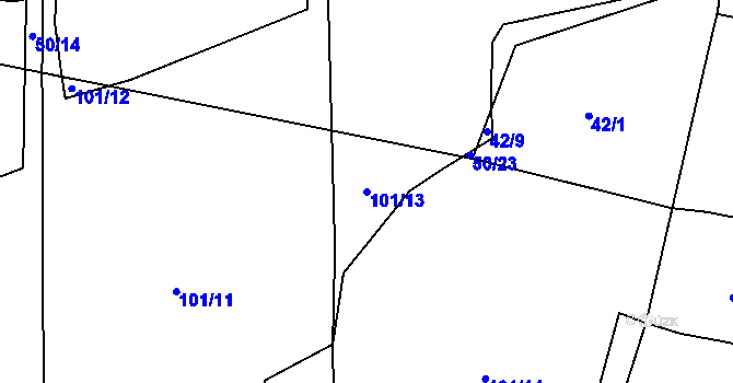 Parcela st. 101/13 v KÚ Vlkov nad Lužnicí, Katastrální mapa