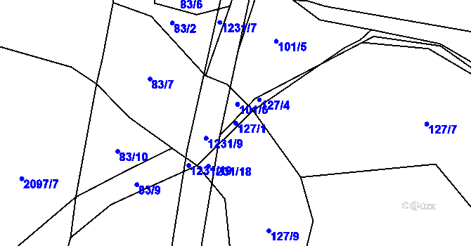 Parcela st. 127/1 v KÚ Vlkov nad Lužnicí, Katastrální mapa