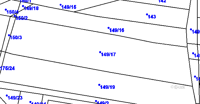 Parcela st. 149/17 v KÚ Vlkov nad Lužnicí, Katastrální mapa