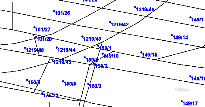 Parcela st. 149/18 v KÚ Vlkov nad Lužnicí, Katastrální mapa