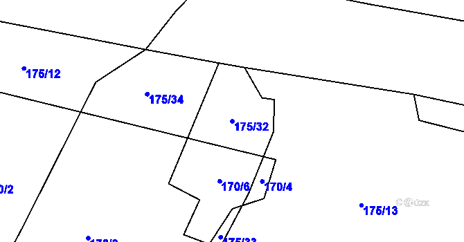 Parcela st. 175/32 v KÚ Vlkov nad Lužnicí, Katastrální mapa