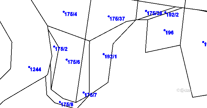 Parcela st. 192/1 v KÚ Vlkov nad Lužnicí, Katastrální mapa