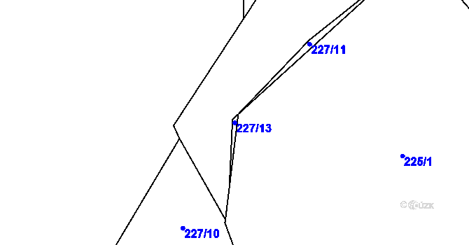 Parcela st. 227/13 v KÚ Vlkov nad Lužnicí, Katastrální mapa