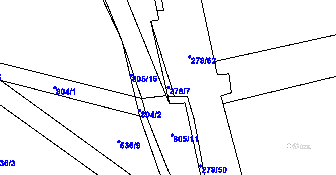 Parcela st. 278/7 v KÚ Vlkov nad Lužnicí, Katastrální mapa