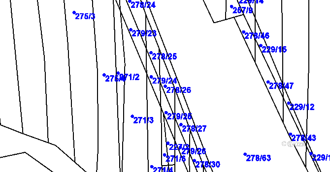 Parcela st. 278/26 v KÚ Vlkov nad Lužnicí, Katastrální mapa