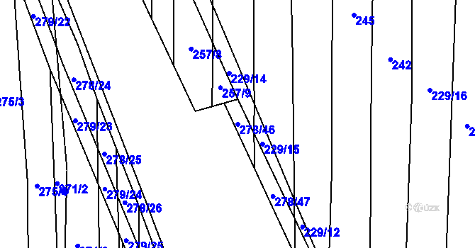 Parcela st. 278/46 v KÚ Vlkov nad Lužnicí, Katastrální mapa