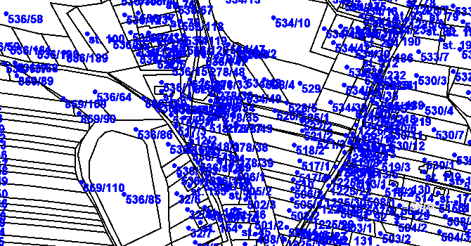 Parcela st. 278/49 v KÚ Vlkov nad Lužnicí, Katastrální mapa
