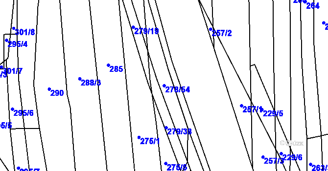 Parcela st. 278/54 v KÚ Vlkov nad Lužnicí, Katastrální mapa