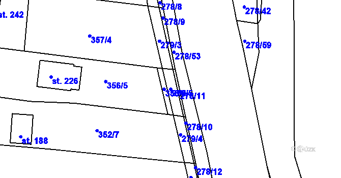 Parcela st. 279/5 v KÚ Vlkov nad Lužnicí, Katastrální mapa