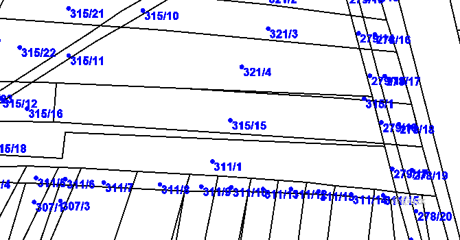 Parcela st. 315/15 v KÚ Vlkov nad Lužnicí, Katastrální mapa