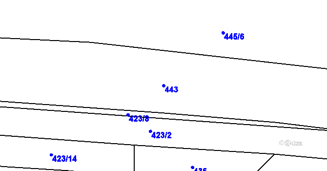 Parcela st. 443 v KÚ Vlkov nad Lužnicí, Katastrální mapa
