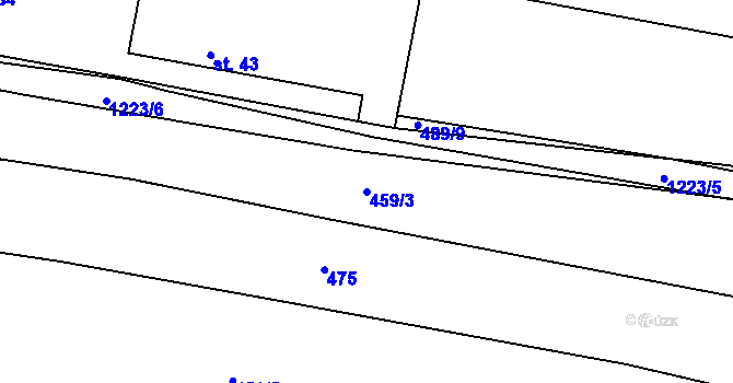 Parcela st. 459/3 v KÚ Vlkov nad Lužnicí, Katastrální mapa