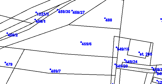 Parcela st. 459/6 v KÚ Vlkov nad Lužnicí, Katastrální mapa