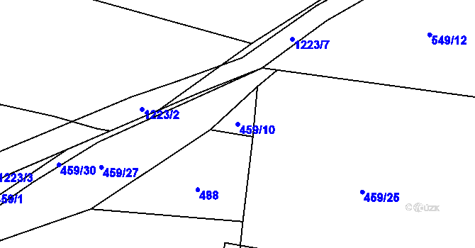 Parcela st. 459/10 v KÚ Vlkov nad Lužnicí, Katastrální mapa