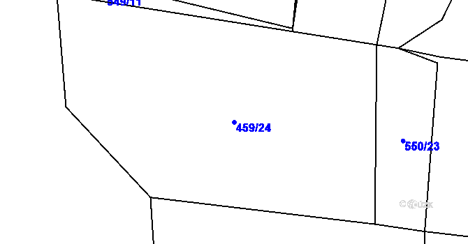 Parcela st. 459/24 v KÚ Vlkov nad Lužnicí, Katastrální mapa