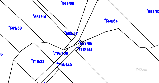 Parcela st. 568/65 v KÚ Vlkov nad Lužnicí, Katastrální mapa