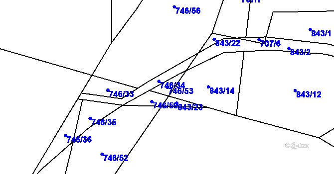 Parcela st. 746/53 v KÚ Vlkov nad Lužnicí, Katastrální mapa