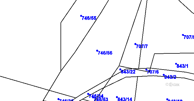 Parcela st. 746/56 v KÚ Vlkov nad Lužnicí, Katastrální mapa