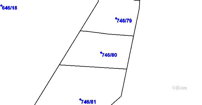 Parcela st. 746/80 v KÚ Vlkov nad Lužnicí, Katastrální mapa