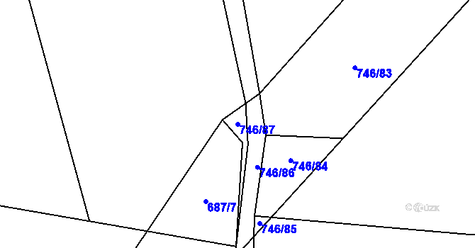 Parcela st. 746/87 v KÚ Vlkov nad Lužnicí, Katastrální mapa
