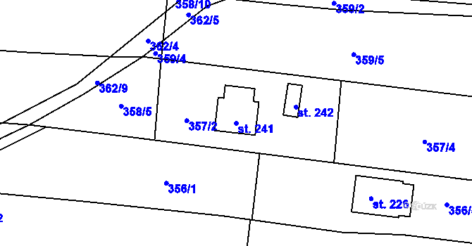 Parcela st. 241 v KÚ Vlkov nad Lužnicí, Katastrální mapa
