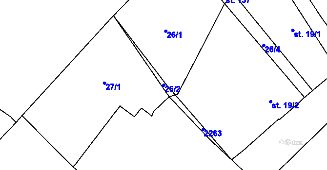 Parcela st. 26/2 v KÚ Vlkov u Jaroměře, Katastrální mapa