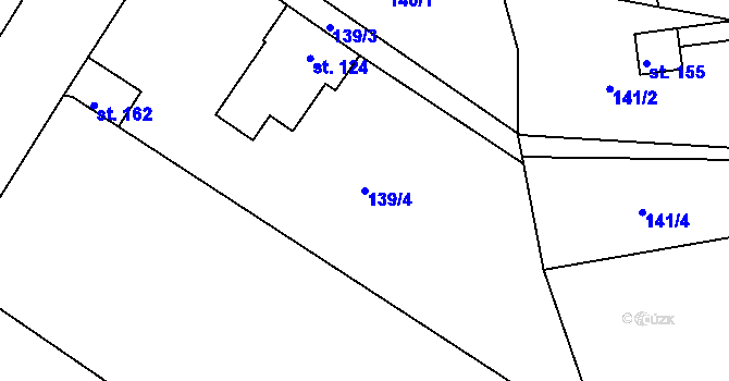 Parcela st. 139/4 v KÚ Vlkov u Jaroměře, Katastrální mapa