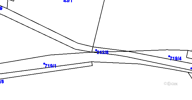 Parcela st. 212/8 v KÚ Vlkov u Jaroměře, Katastrální mapa
