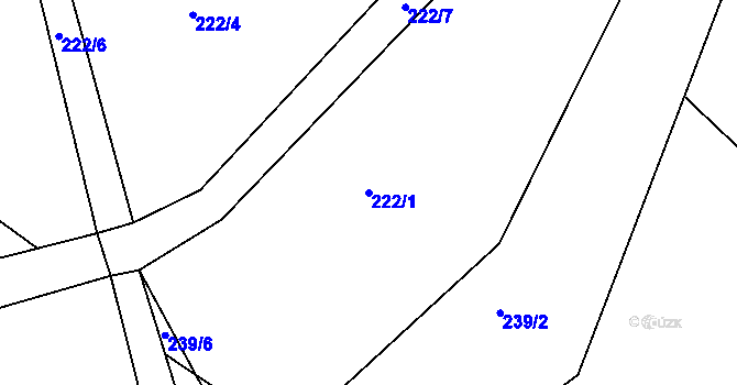 Parcela st. 222/1 v KÚ Vlkov u Jaroměře, Katastrální mapa