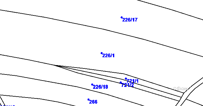 Parcela st. 226/1 v KÚ Vlkov u Jaroměře, Katastrální mapa