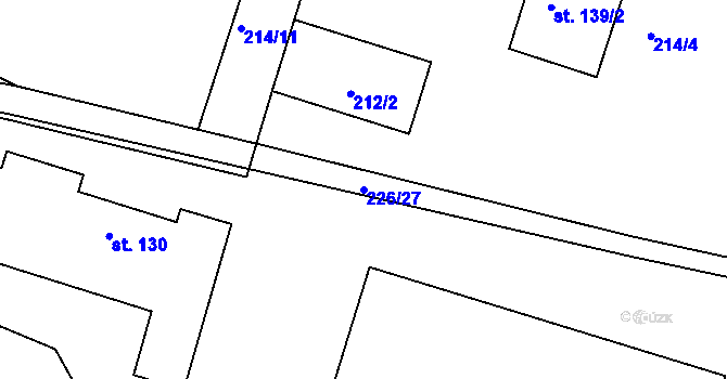 Parcela st. 226/27 v KÚ Vlkov u Jaroměře, Katastrální mapa