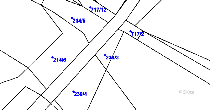 Parcela st. 239/3 v KÚ Vlkov u Jaroměře, Katastrální mapa