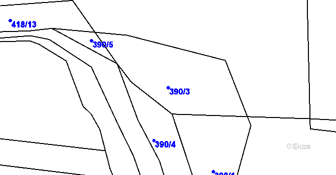 Parcela st. 390/3 v KÚ Vlkov u Jaroměře, Katastrální mapa
