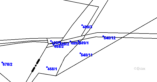 Parcela st. 489/1 v KÚ Vlkov u Jaroměře, Katastrální mapa