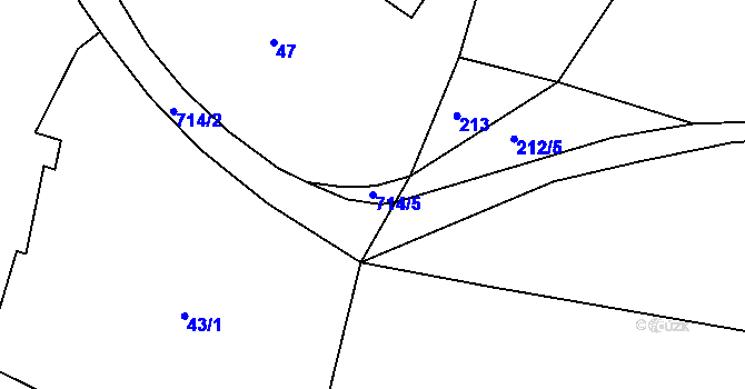 Parcela st. 714/5 v KÚ Vlkov u Jaroměře, Katastrální mapa