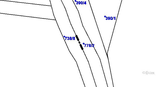 Parcela st. 778/2 v KÚ Vlkov u Jaroměře, Katastrální mapa