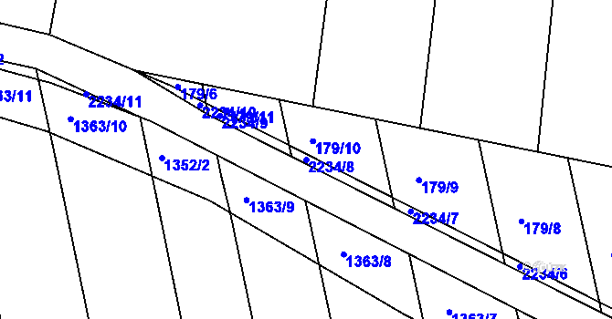 Parcela st. 2234/8 v KÚ Vlkov u Jaroměře, Katastrální mapa