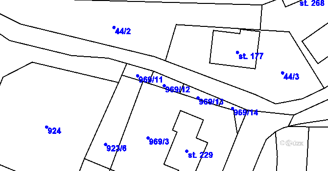 Parcela st. 969/12 v KÚ Vlkov u Osové Bítýšky, Katastrální mapa